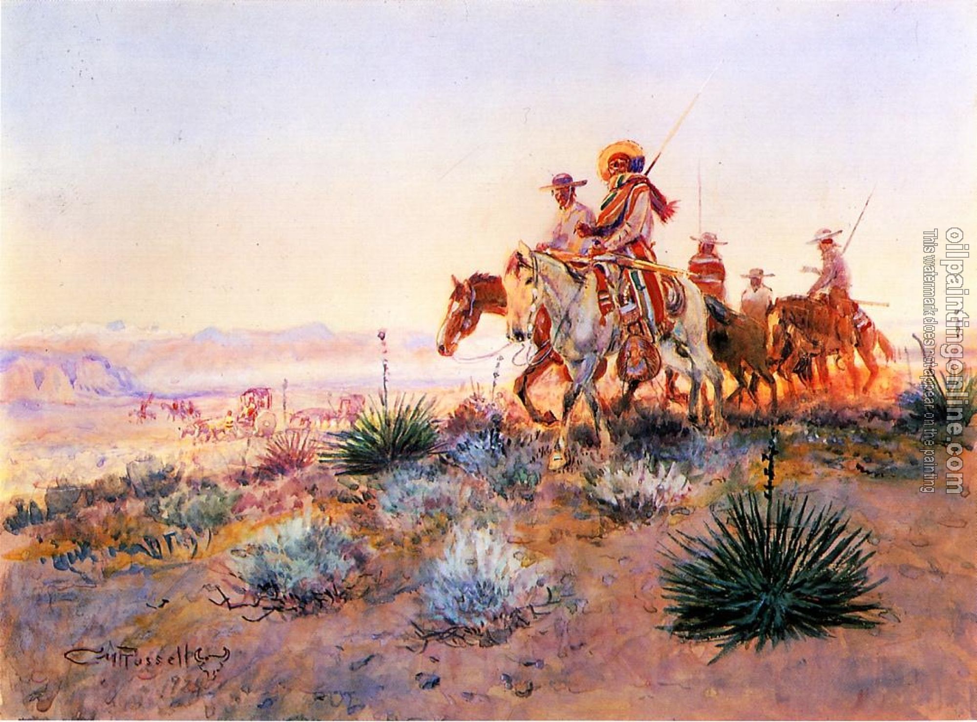Charles Marion Russell - Mexican Buffalo Hunters